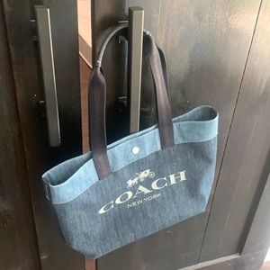 Denim Coach tote